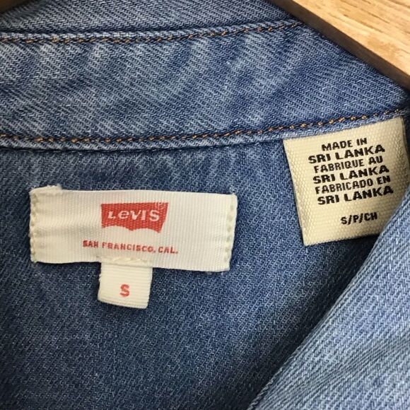 Levi’s Dress Sleeves Less Dress Tunic Denim Jeans In Small - Picture 2 of 11